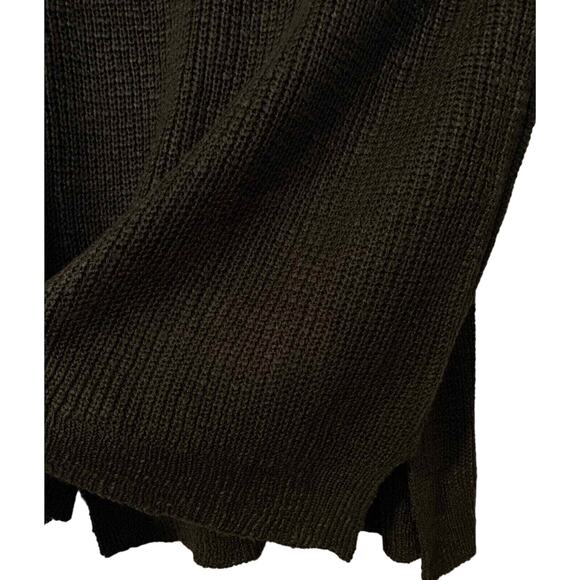 Pink Rose Dark Green Ribbed Knit Sweater Medium Soft 100% Acrylic CottageCore - Picture 4 of 12